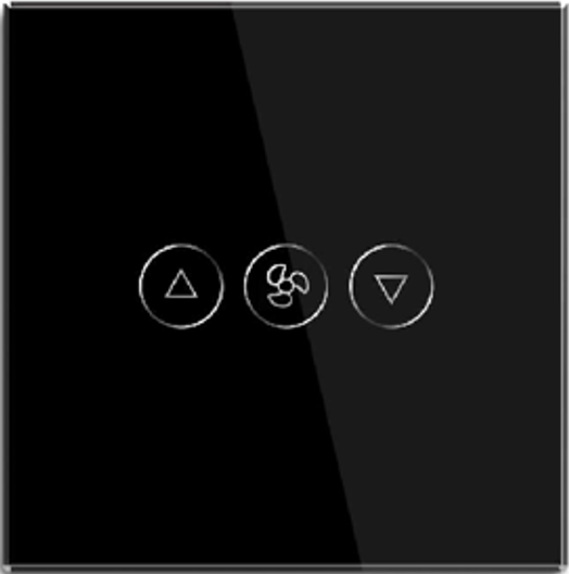 Tuya WiFi Touch Fan Speed Controller, 86*86mm Tempered Glass Panel, 300W Load, Compatible with Alexa & Google Home, IOS/Android Systems